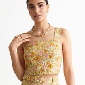 & Other Stories Retro Linen Crop Top